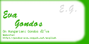 eva gondos business card